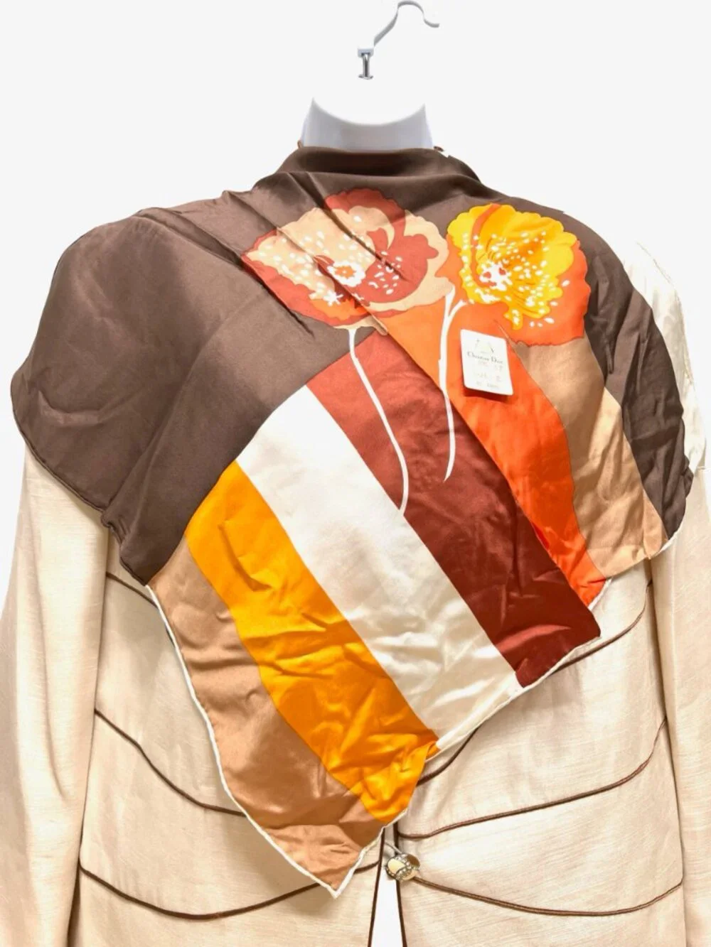 New-Christian Dior silk Satin Neck-kerchief 21